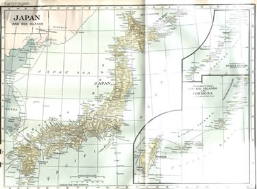 Map of Japan, 1902